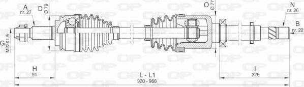 Open Parts DRS6416.00 - Приводной вал autosila-amz.com