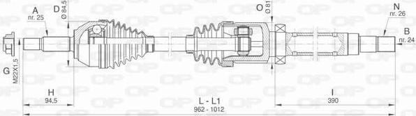 Open Parts DRS6412.00 - Приводной вал autosila-amz.com
