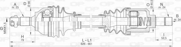 Open Parts DRS6438.00 - Приводной вал autosila-amz.com