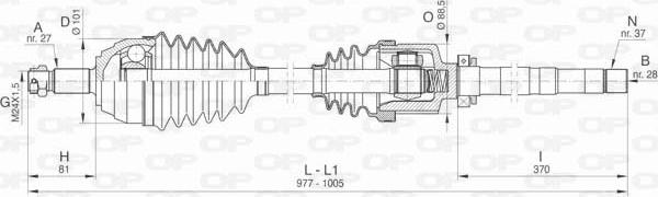 Open Parts DRS6432.00 - Приводной вал autosila-amz.com