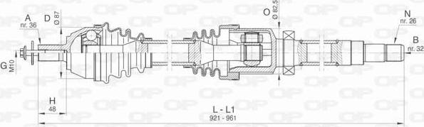 Open Parts DRS6428.00 - Приводной вал autosila-amz.com