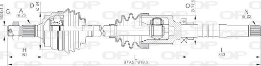 Open Parts DRS6093.00 - Приводной вал autosila-amz.com