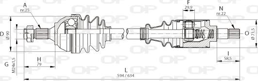 Open Parts DRS6040.00 - Приводной вал autosila-amz.com
