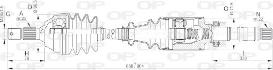 Open Parts DRS6041.00 - Приводной вал autosila-amz.com