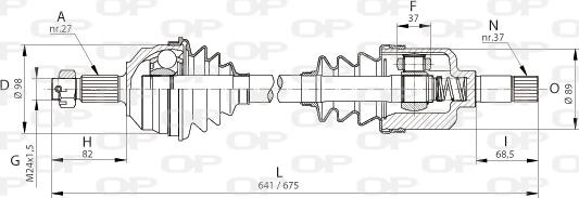 Open Parts DRS6050.00 - Приводной вал autosila-amz.com