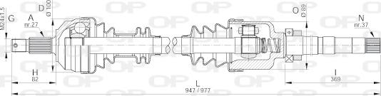 Open Parts DRS6051.00 - Приводной вал autosila-amz.com