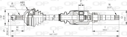 Open Parts DRS6053.00 - Приводной вал autosila-amz.com