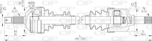 Open Parts DRS6052.00 - Приводной вал autosila-amz.com