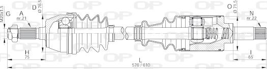 Open Parts DRS6004.00 - Приводной вал autosila-amz.com