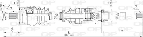 Open Parts DRS6005.00 - Приводной вал autosila-amz.com