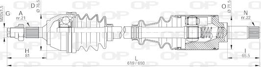 Open Parts DRS6000.00 - Приводной вал autosila-amz.com