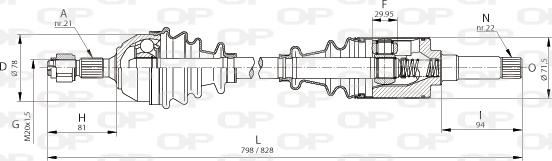 Open Parts DRS6001.00 - Приводной вал autosila-amz.com