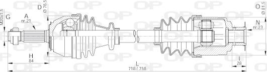 Open Parts DRS6015.00 - Приводной вал autosila-amz.com