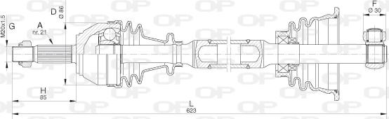 Open Parts DRS6016.00 - Приводной вал autosila-amz.com