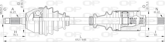 Open Parts DRS6018.00 - Приводной вал autosila-amz.com