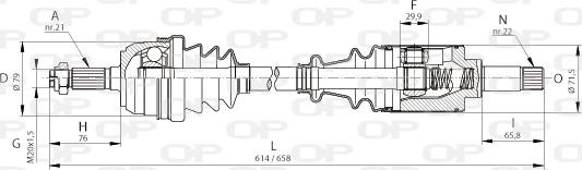 Open Parts DRS6084.00 - Приводной вал autosila-amz.com