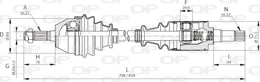 Open Parts DRS6085.00 - Приводной вал autosila-amz.com