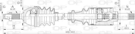 Open Parts DRS6086.00 - Приводной вал autosila-amz.com