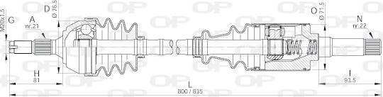 Open Parts DRS6087.00 - Приводной вал autosila-amz.com