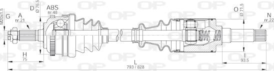 Open Parts DRS6039.00 - Приводной вал autosila-amz.com