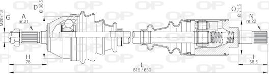 Open Parts DRS6030.00 - Приводной вал autosila-amz.com