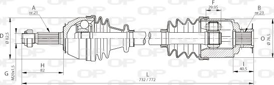 Open Parts DRS6021.00 - Приводной вал autosila-amz.com