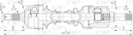 Open Parts DRS6023.00 - Приводной вал autosila-amz.com