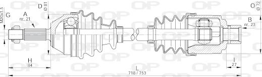 Open Parts DRS6071.00 - Приводной вал autosila-amz.com