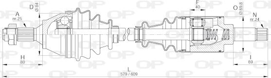 Open Parts DRS6196.00 - Приводной вал autosila-amz.com