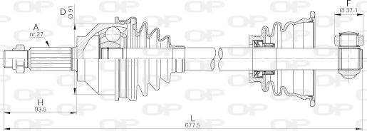 Open Parts DRS6191.00 - Приводной вал autosila-amz.com