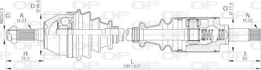 Open Parts DRS6145.00 - Приводной вал autosila-amz.com