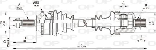 Open Parts DRS6140.00 - Приводной вал autosila-amz.com