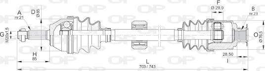 Open Parts DRS6147.00 - Приводной вал autosila-amz.com