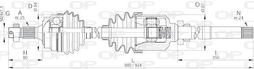 Open Parts DRS6159.00 - Приводной вал autosila-amz.com