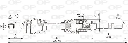 Open Parts DRS6154.00 - Приводной вал autosila-amz.com