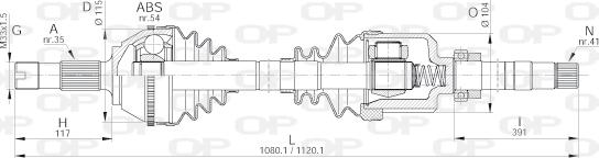 Open Parts DRS6156.00 - Приводной вал autosila-amz.com