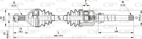 Open Parts DRS6158.00 - Приводной вал autosila-amz.com