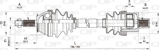 Open Parts DRS6164.00 - Приводной вал autosila-amz.com