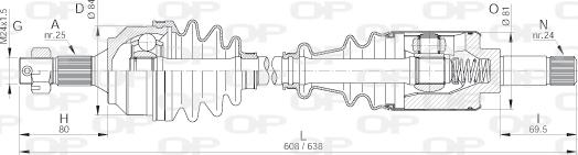 Open Parts DRS6161.00 - Приводной вал autosila-amz.com