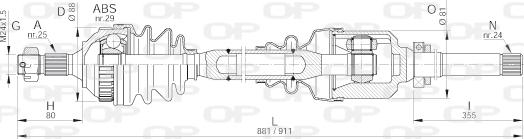 Open Parts DRS6168.00 - Приводной вал autosila-amz.com