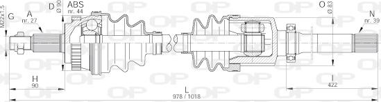 Open Parts DRS6109.00 - Приводной вал autosila-amz.com