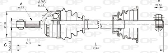 Open Parts DRS6100.00 - Приводной вал autosila-amz.com