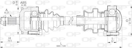 Open Parts DRS6189.00 - Приводной вал autosila-amz.com