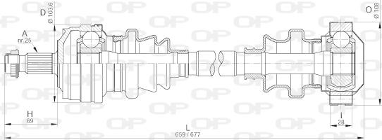 Open Parts DRS6185.00 - Приводной вал autosila-amz.com
