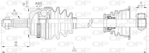 Open Parts DRS6180.00 - Приводной вал autosila-amz.com