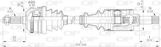 Open Parts DRS6183.00 - Приводной вал autosila-amz.com