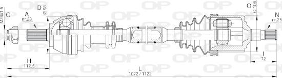 Open Parts DRS6139.00 - Приводной вал autosila-amz.com