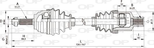 Open Parts DRS6134.00 - Приводной вал autosila-amz.com