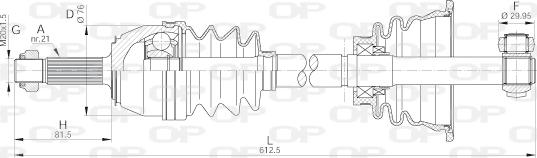 Open Parts DRS6135.00 - Приводной вал autosila-amz.com