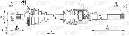 Open Parts DRS6130.00 - Приводной вал autosila-amz.com